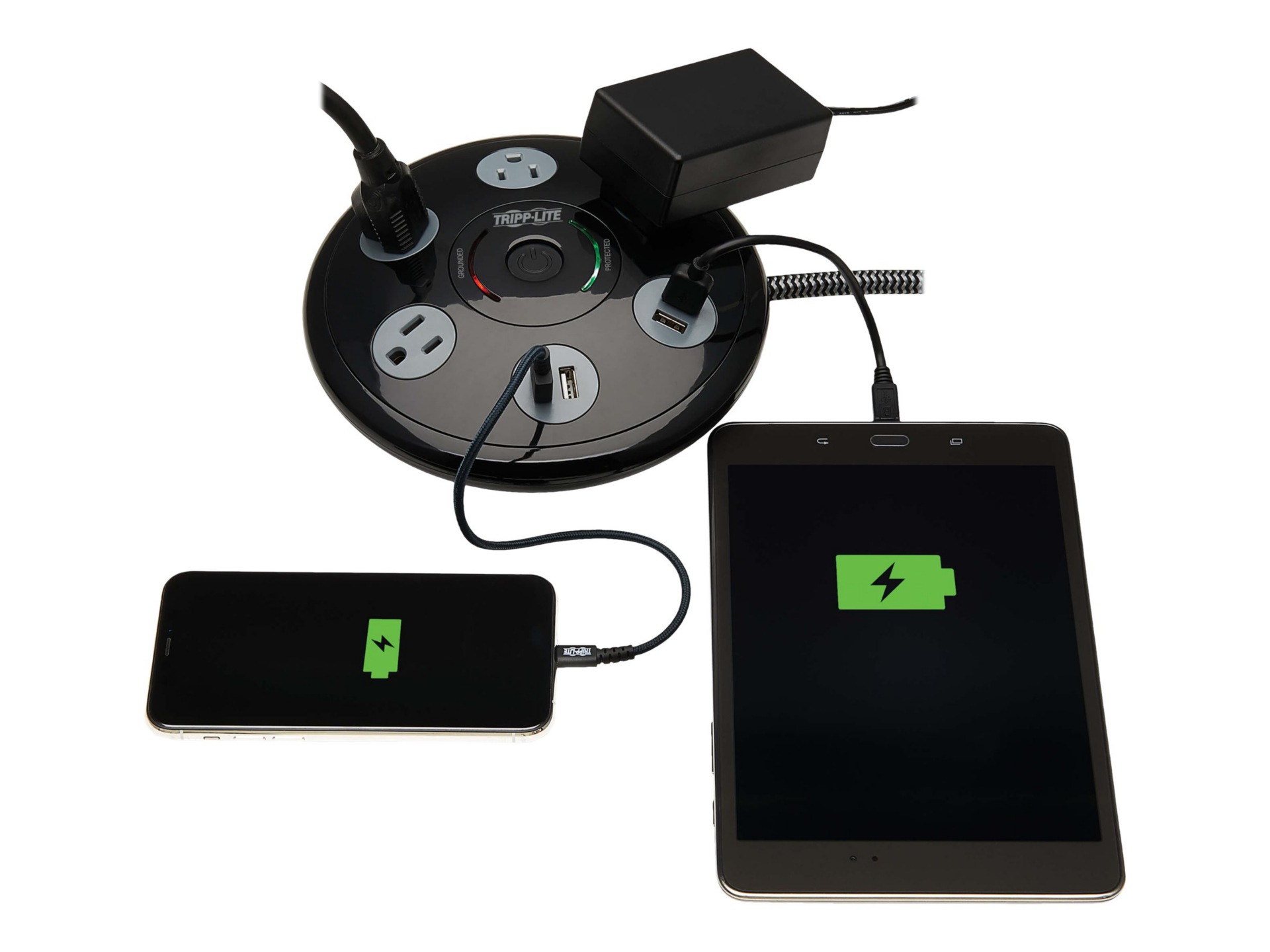 Tripp Lite Conference Surge Protector 4 5-15R 4 USB-A Ports 6ft Cord Black