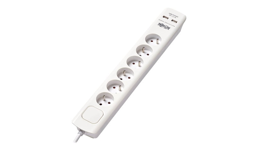 Tripp Lite Surge Protector Power Strip 6-Outlet French Type E USB Charging