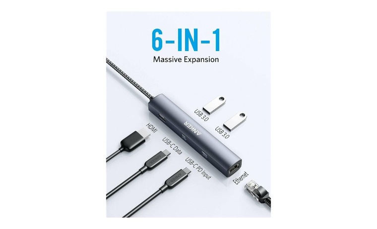 Anker PowerExpand 6-in-1 USB-C PD Ethernet Hub - docking station