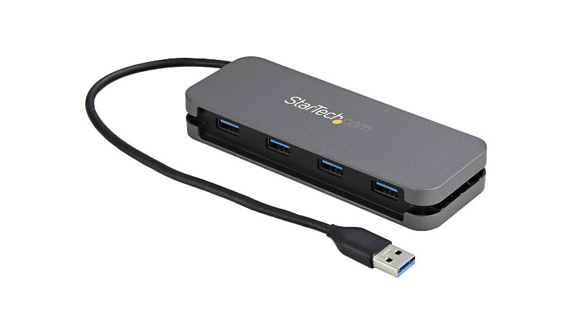 StarTech.com 4 Port USB 3.0 Hub, 4x USB-A, 5Gbps Laptop/Desktop USB Type-A Hub, USB Bus Powered, 28cm Long Cable with