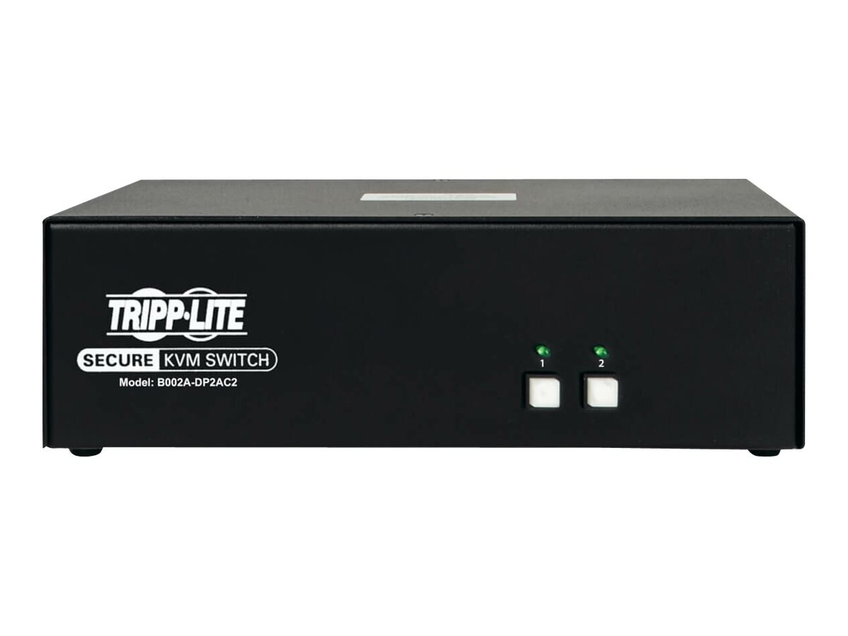 Tripp Lite Secure KVM Switch 2-Port Dual-Monitor DisplayPort 4K NIAP CAC - KVM / audio / USB switch - 2 ports - TAA