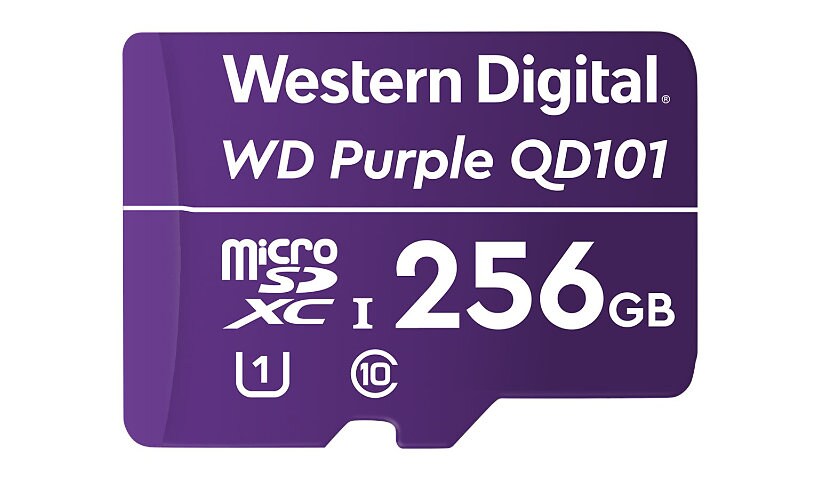 WD Purple SC QD101 WDD256G1P0C - carte mémoire flash - 256 Go - microSDXC UHS-I