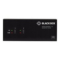 Black Box KVM Switch - 2-Port, Dual-Monitor, DP, 4K 60Hz, USB 3.0 Hub,Audio