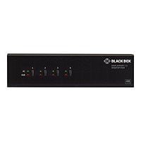 Black Box KVM Switch - 4-Port, Dual-Monitor, DP, 4K 60Hz, USB 3.0 Hub,Audio