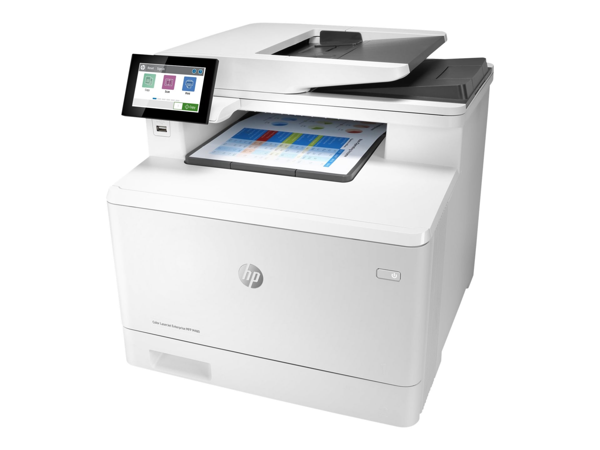 HP LaserJet M480f Laser Multifunction Printer-Color-Copier/Fax/Scanner-27 ppm Mono/27 ppm Color Print-600x600