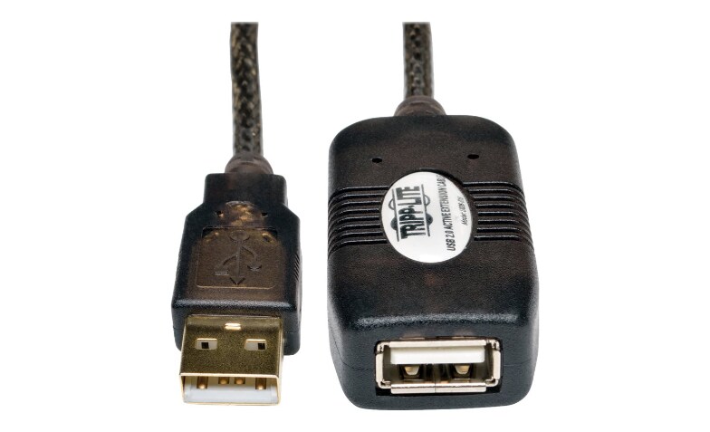 Tripp Lite 16ft USB 2.0 Cable Active USB-A / USB-A Female 16' - USB extension cable - USB to USB - 16 ft - U026-016 - USB Cables -