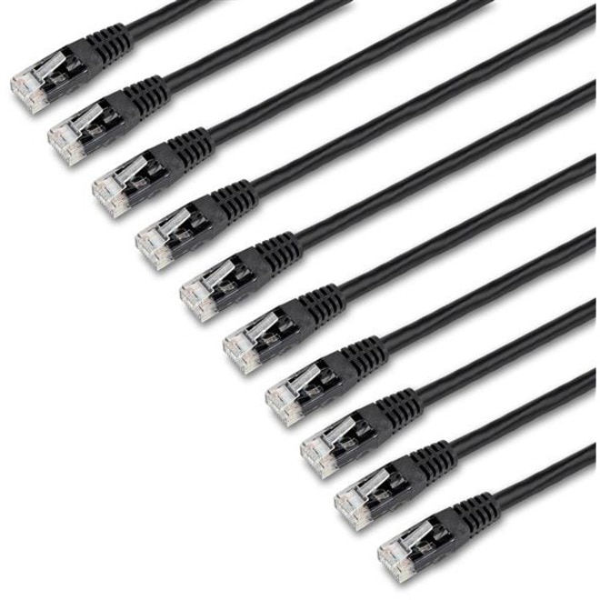 StarTech.com 6ft Black CAT6 Ethernet Cable 10 Pack - Molded CAT6 Patch Cord