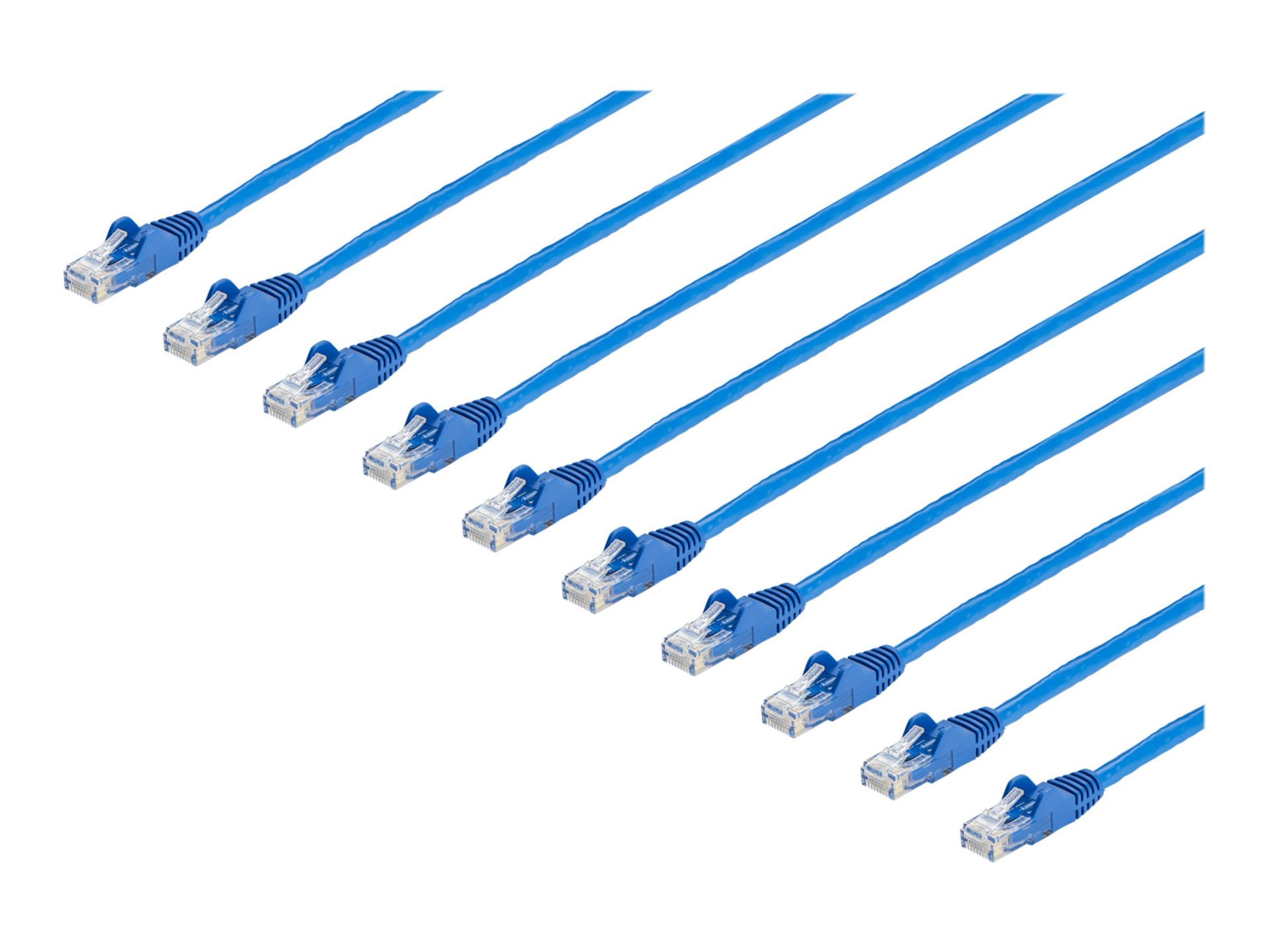 StarTech.com 25 ft. CAT6 Ethernet Cable - 10 Pack - ETL Verified - Blue CAT6 Patch Cord - Snagless RJ45 Connectors - 24