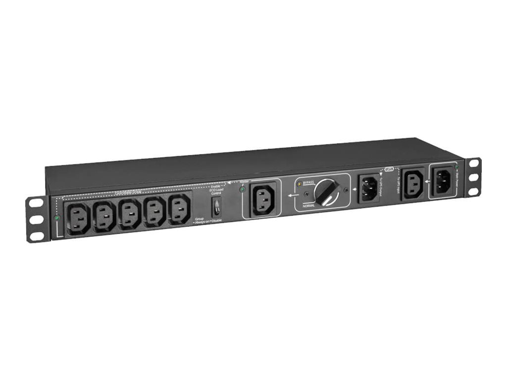 Eaton Tripp Lite Series PDU Hot-Swap 200-240V 10A Single-Phase with Manual Bypass - 6 C13 Outlets, 2 C14 Inlets, 1U