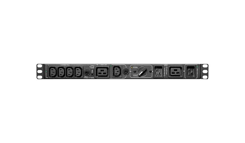 Tripp Lite PDU Hot-Swap 200-240V 16A Single-Phase with Manual Bypass - 5 C13 and 1 C19 Outlets, 2 C20 Inlets, 1U
