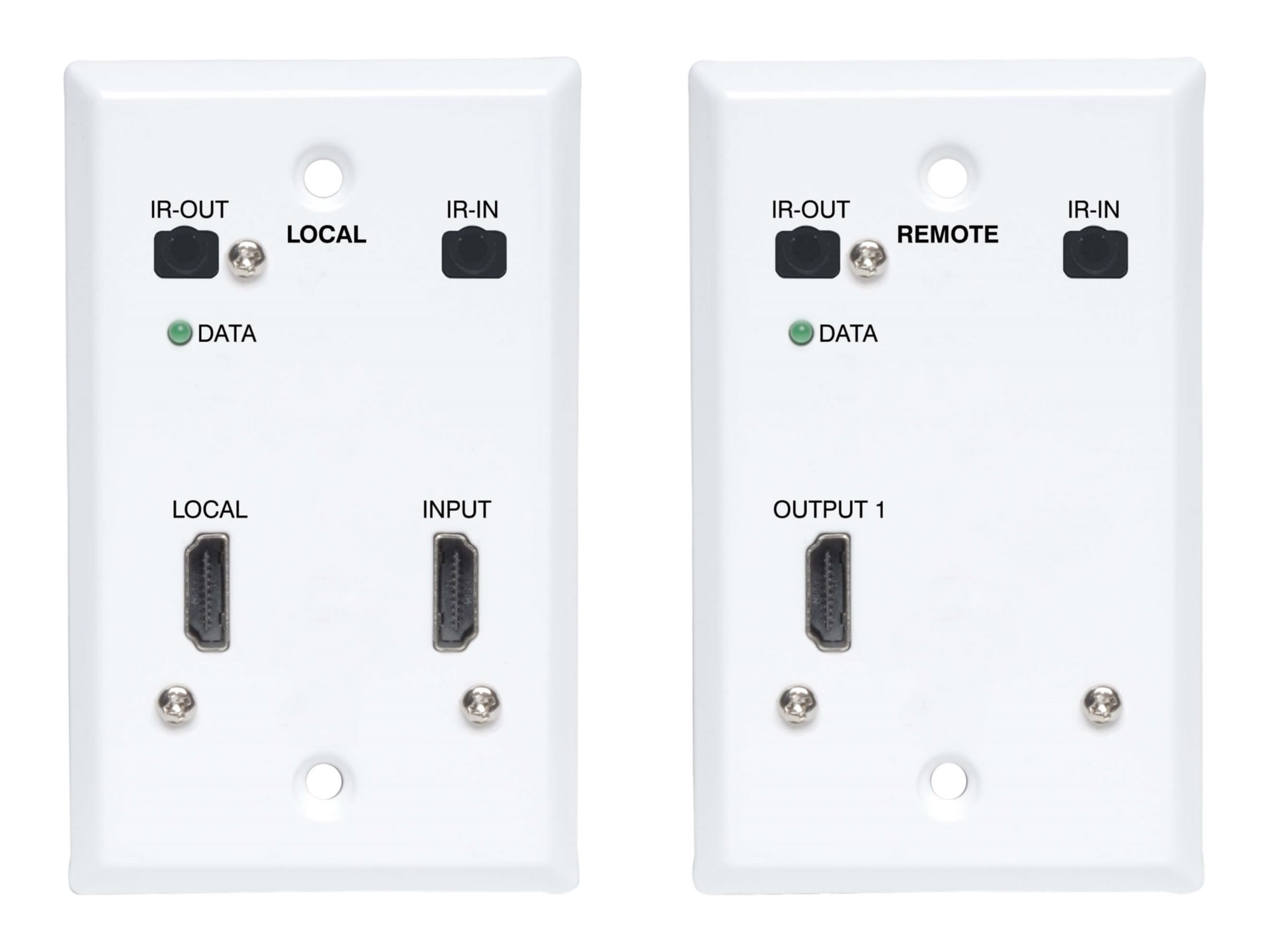 Eaton Tripp Lite Series HDMI over Cat6 Extender Kit, Wallplate Transmitter and Receiver, 4K 60Hz, 4:4:4, IR, PoC, HDR,