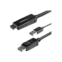 StarTech.com 2m (6ft) HDMI to DisplayPort Cable 4K 30Hz - Active HDMI 1.4 to DP 1.2 Adapter Cable with Audio - USB