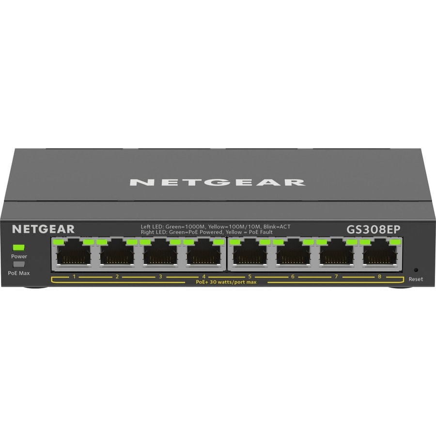 NETGEAR GS308E Managed Gigabit Ethernet (10/100/1000) Black