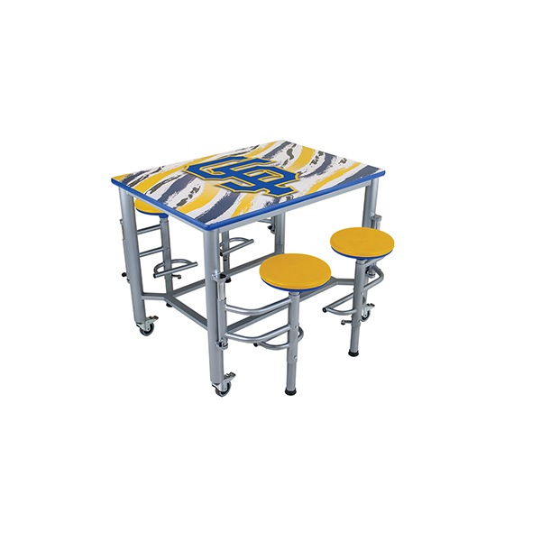 AmTab 36"x52"x42" Mobile Stool High Table - 4 Stool