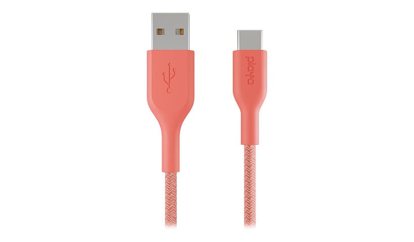 Playa by Belkin Braided USB-A to USB-C Charge Cable 6ft/2M - Living Coral