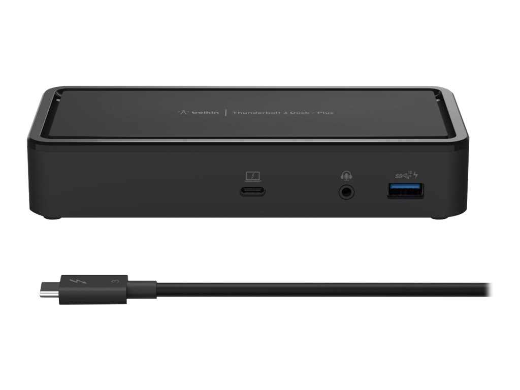 Belkin Thunderbolt 3 Dock Plus - docking station - USB-C / Thunderbolt 3 - 2 x DP - 1GbE - TAA Compliant