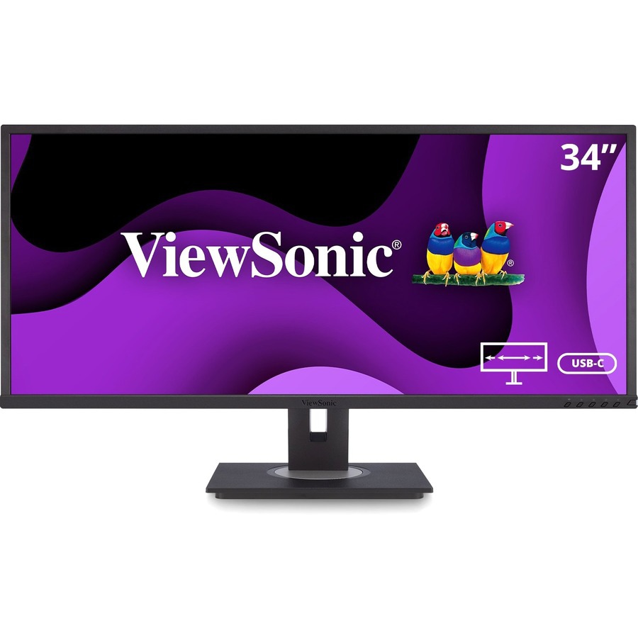 ViewSonic VG3456 34" 1440p Ergonomic 21:9 Docking Monitor - USB C and RJ45