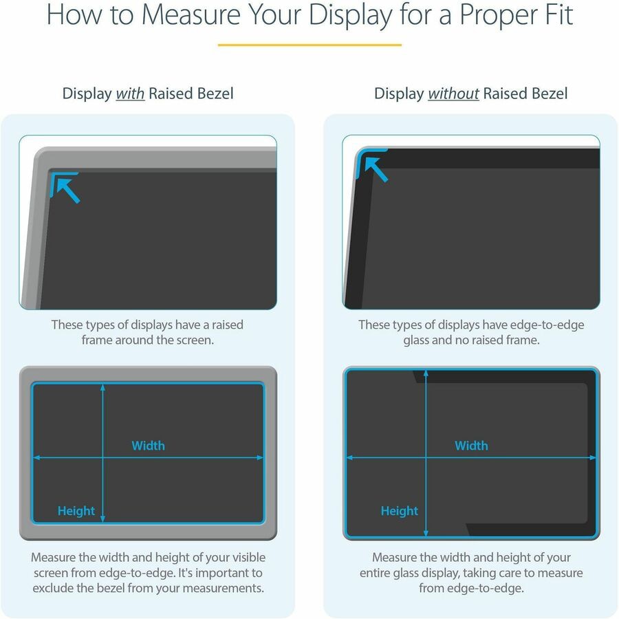 Thumbnail 4 of 7 for StarTech.com 34in Monitor Privacy Screen, Anti-Glare Blue Light Filter, Screen Protector, Matte/Glossy, TAA Compliant