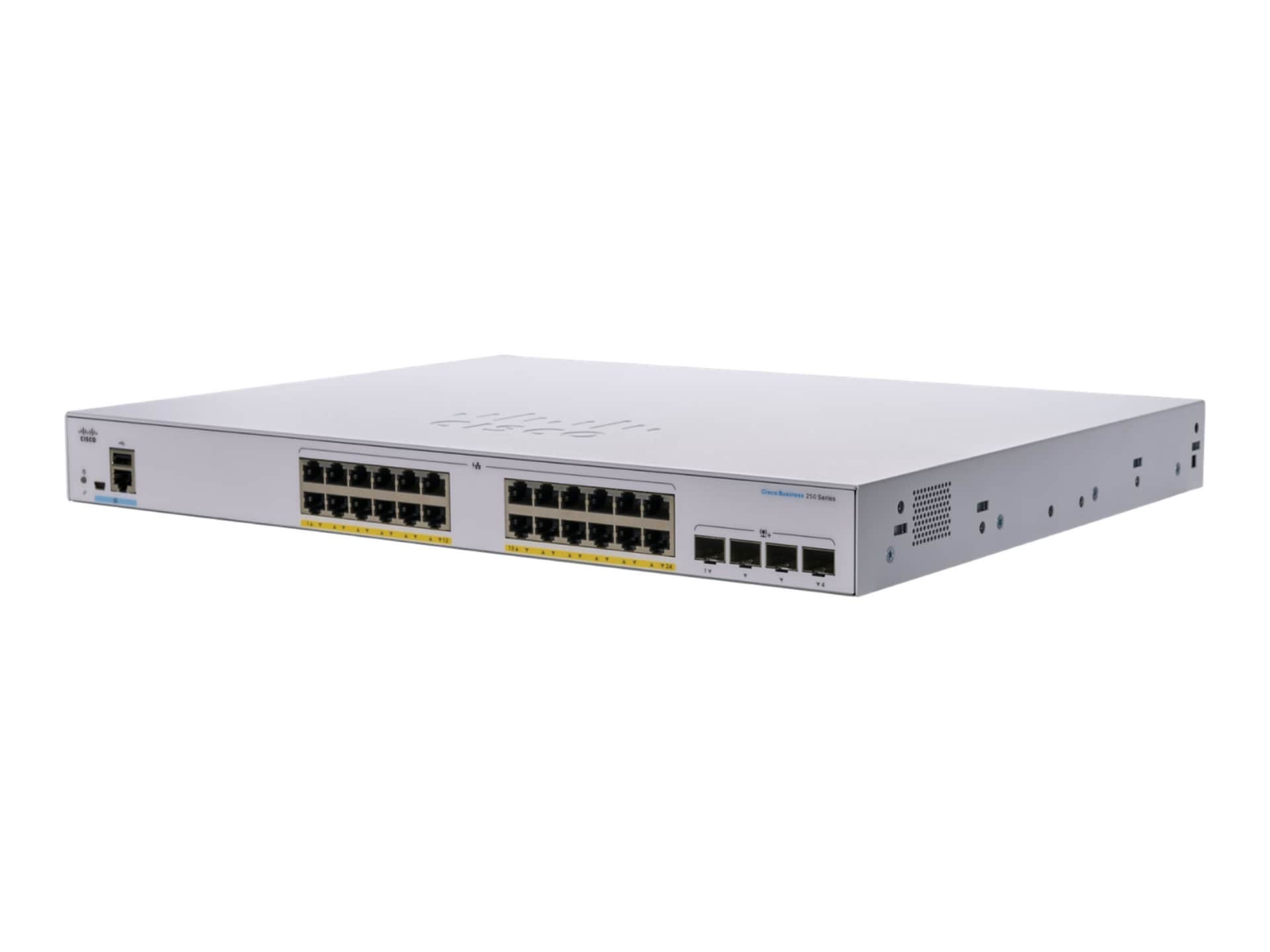Cisco Business 250 Series CBS250-24T-4X - switch - 24 ports - smart - rack-mountable