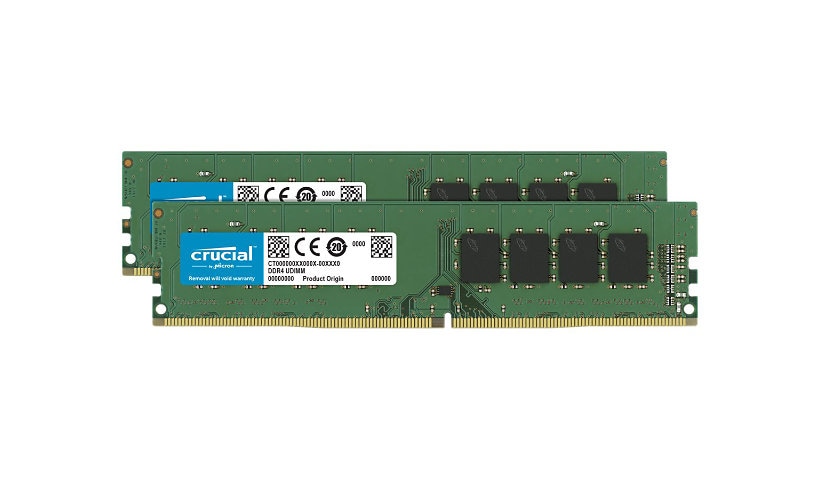 Crucial - DDR4 - kit - 16 GB: 2 x 8 GB - DIMM 288-pin - 3200 MHz / PC4-25600 - unbuffered