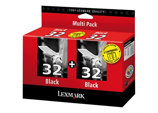 Lexmark #32 Black Inkjet Cartridges (2 pack)
