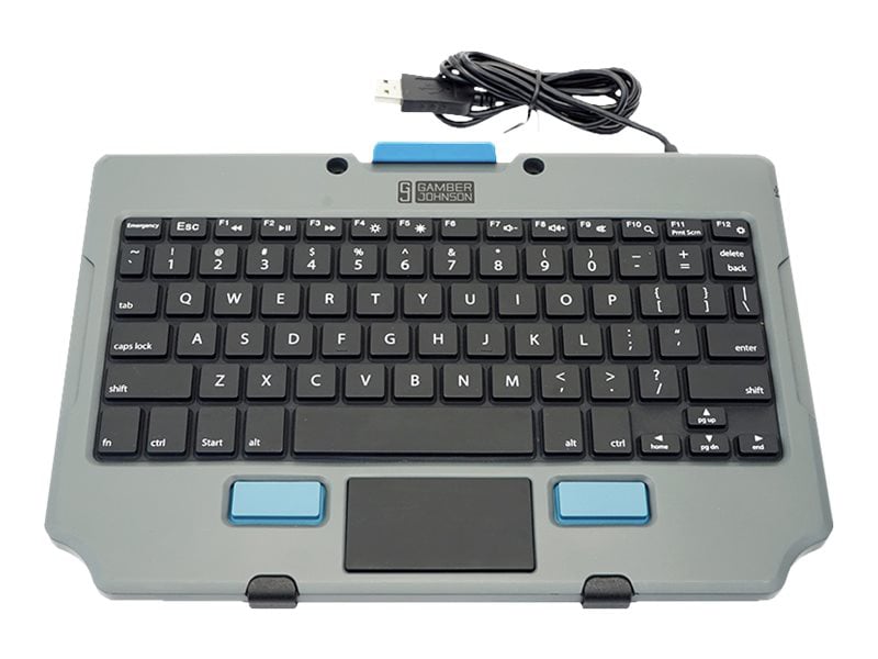 Gamber-Johnson Rugged Lite - keyboard - with touchpad - with Quick Release Keyboard Cradle