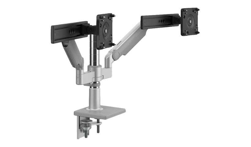 Humanscale M/FLEX M2.1 - mounting kit - adjustable dual arms - for 2 LCD displays - silver with gray trim
