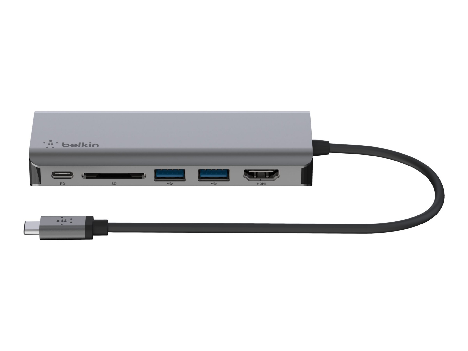 Belkin USB-C 6-in-1 Multiport Adapter, Docking Station, 4k HDMI, 100W PD