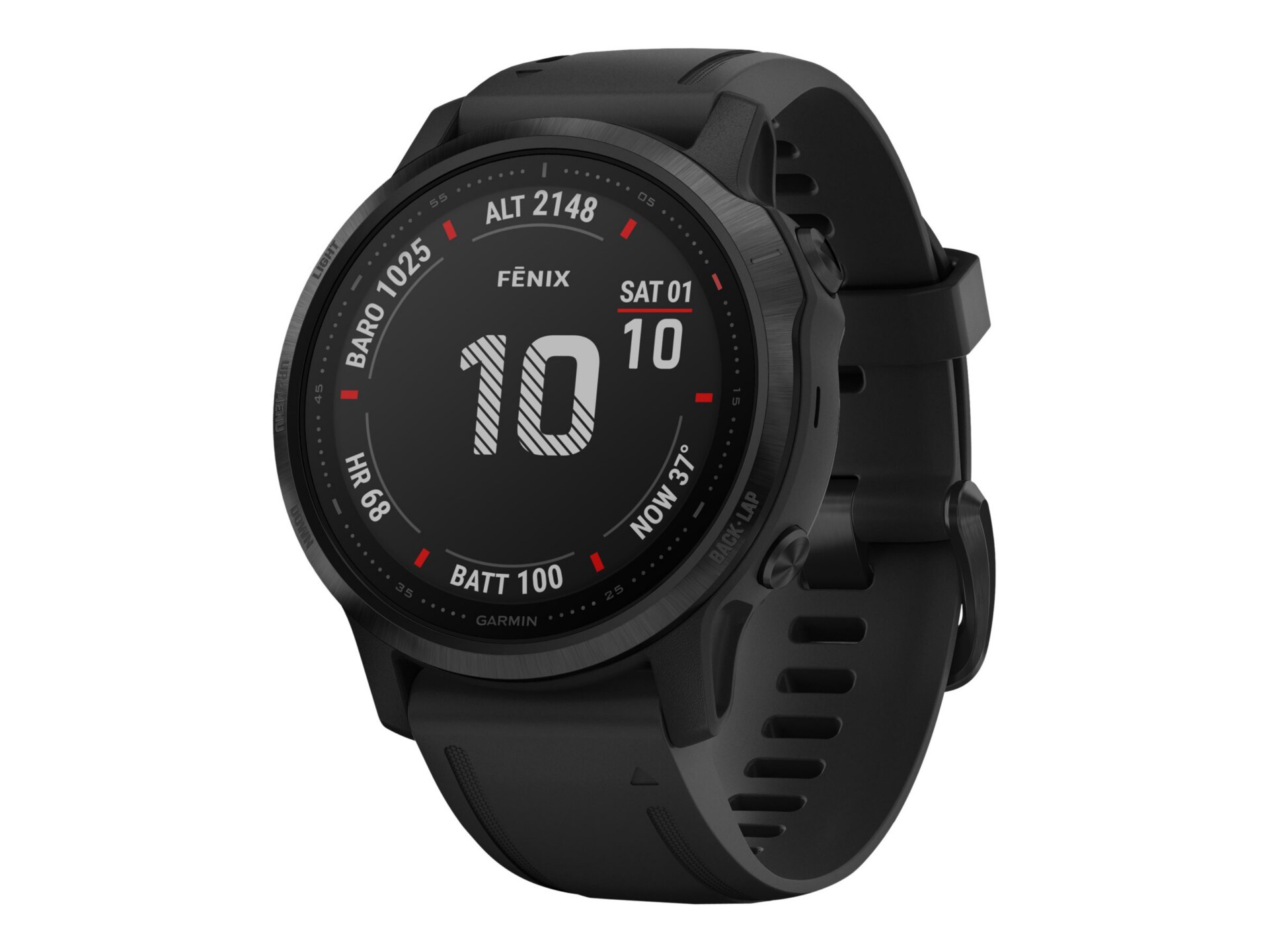 Garmin fēnix 6S Pro - black - sport watch with band - black - 32 GB