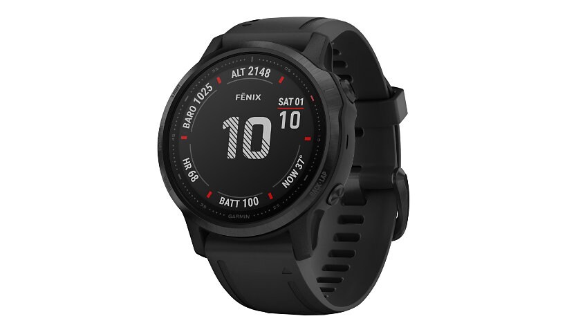Garmin fēnix 6S Pro - black - sport watch with band - black - 32 GB