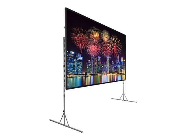 Da-Lite Fast-Fold Deluxe Screen System Wide Format - projection screen with heavy duty legs - 163" (163 in)