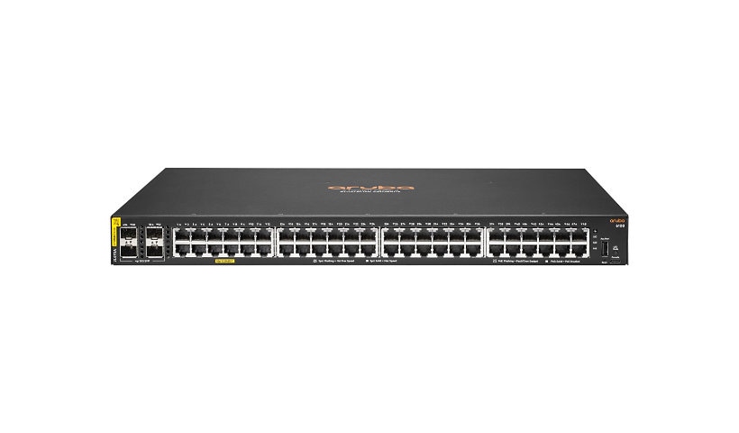 HPE Aruba 6100 48G Class4 PoE 4SFP+ 370W Switch - commutateur - 52 ports - Géré - Montable sur rack