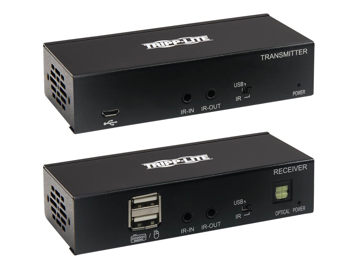 Tripp Lite DisplayPort over Cat6 KVM Extender Kit, Transmitter and Receiver, USB, 4K 30Hz, DP1.2a, PoC, HDCP 2,2, 230