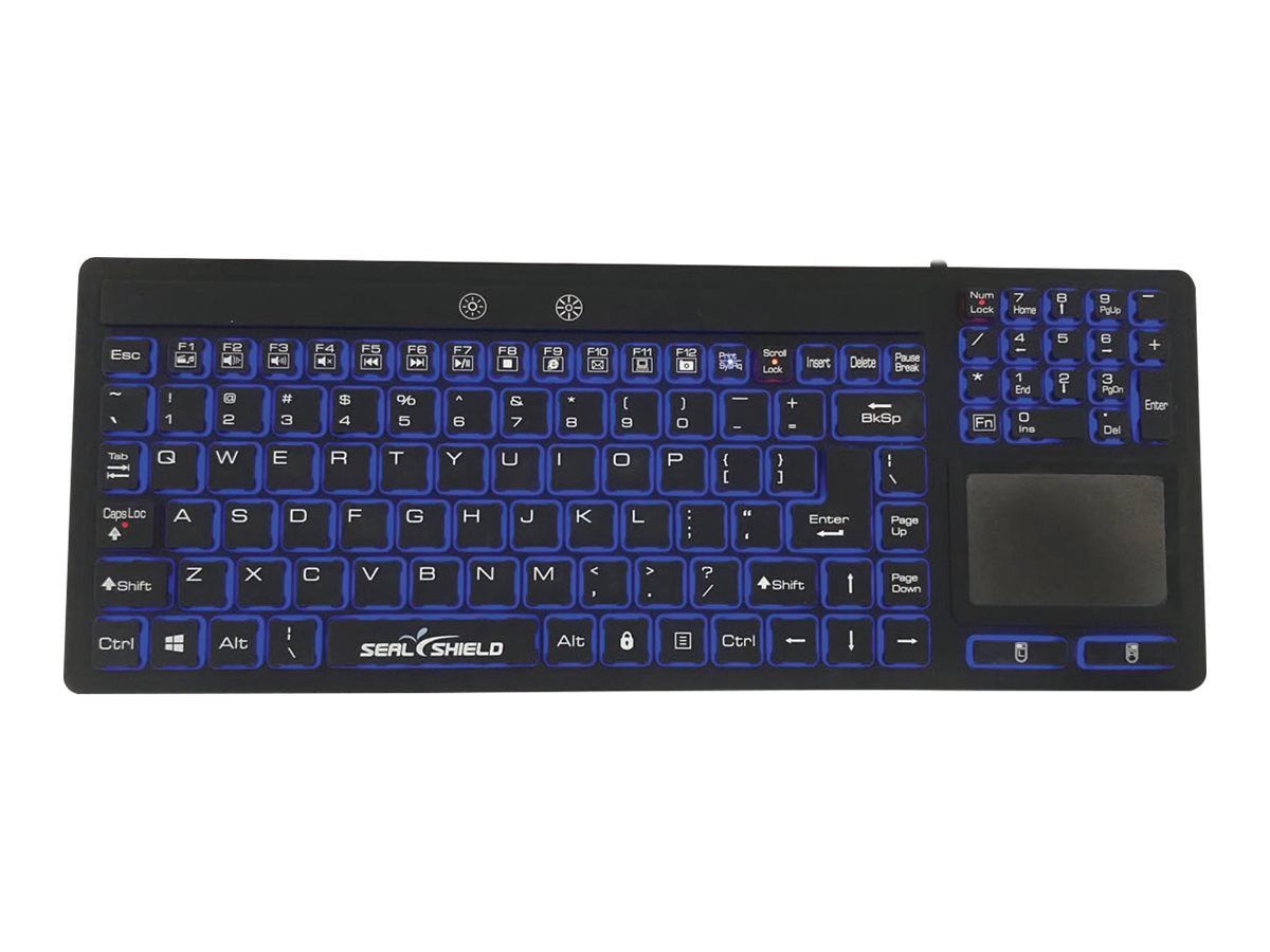 Seal Shield Seal Touch Glow Waterproof - keyboard - with touchpad - QWERTY