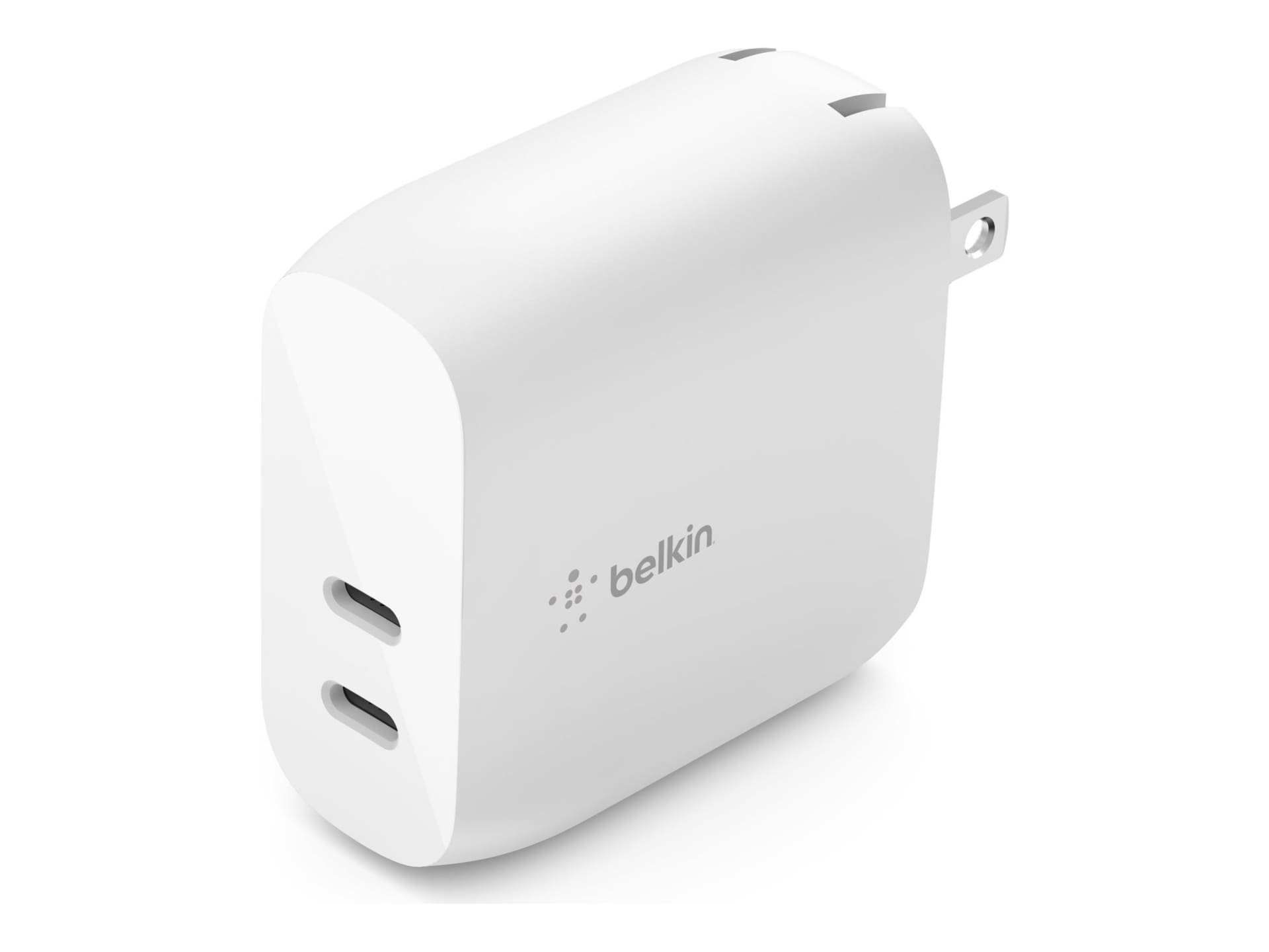 Belkin BOOST CHARGE wall charger - 2 x USB-C - 40 - WCB006DQWH Laptop Chargers & Adapters - CDW.com