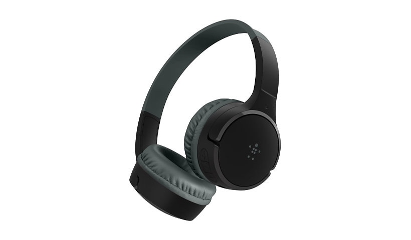 Belkin Wireless Bluetooth Headphones for Kids with Built-in Microphone - On-Ear Headphones - Black