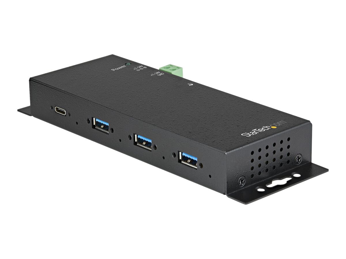 StarTech.com 4 Port USB C Hub 10Gbps - Metal Industrial Hub - 3xA/1xC - ESD