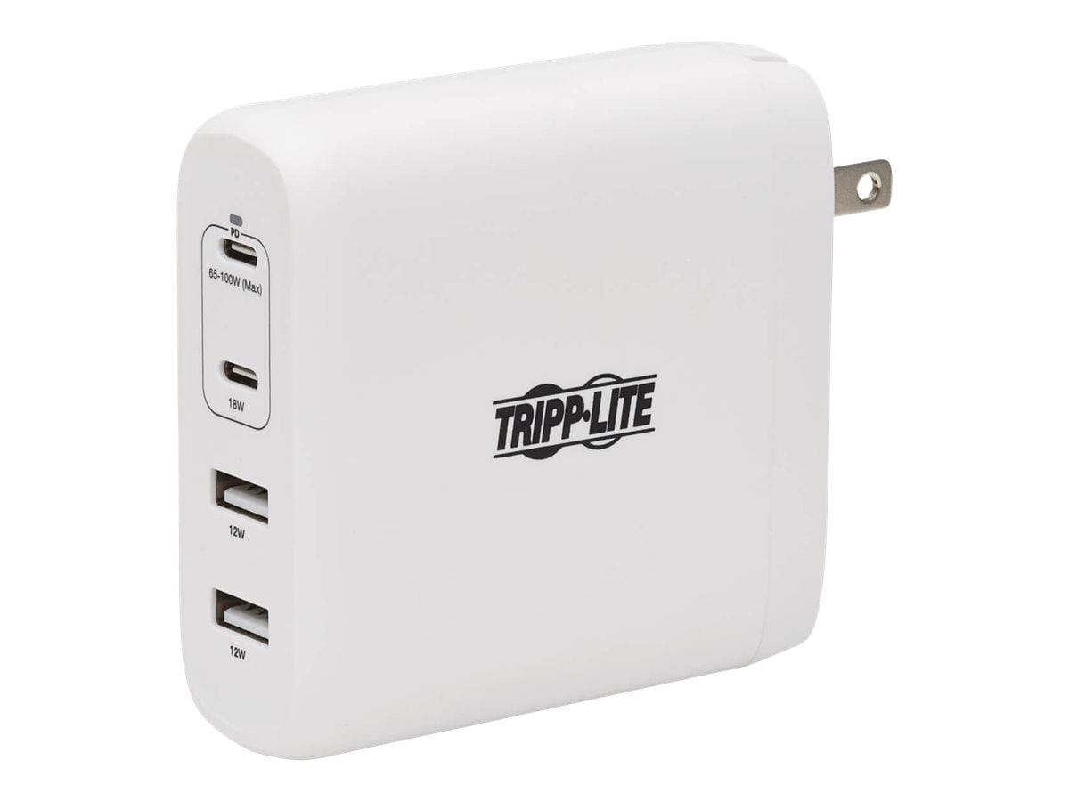 Ovenstående forretning cilia Tripp Lite USB Wall Charger 4-Port Compact - GaN Technology, 100W PD  Charging, 2 USB-C & 2 USB-A, White; power - U280-W04-100C2G - Cell Phone  Accessories - CDW.com