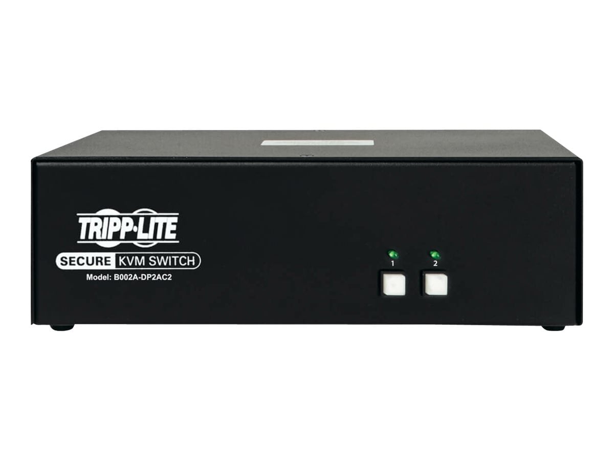 Tripp Lite Secure KVM Switch 2-Port Dual-Monitor DisplayPort 4K NIAP CAC -
