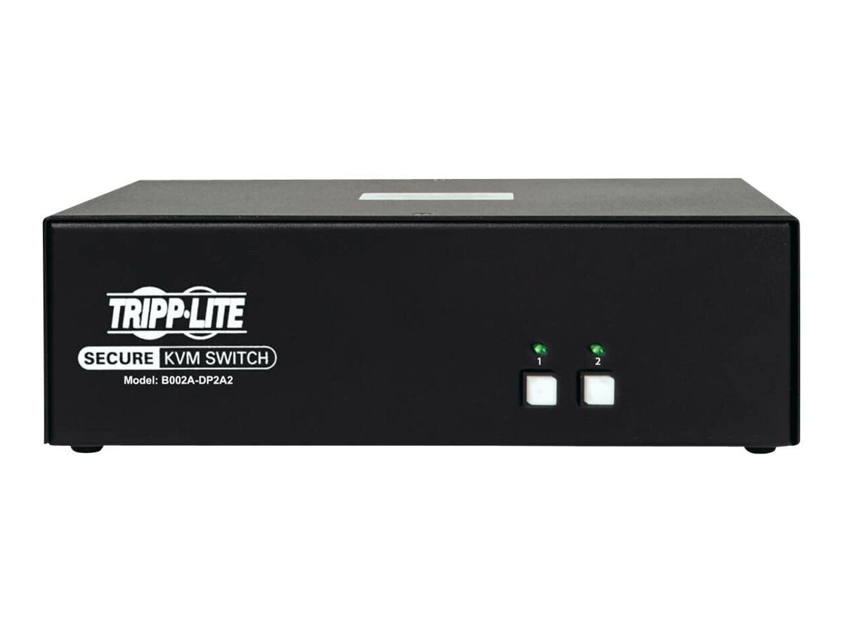 Tripp Lite Secure KVM Switch 2-Port Dual-Monitor DisplayPort 4K NIAP TAA -