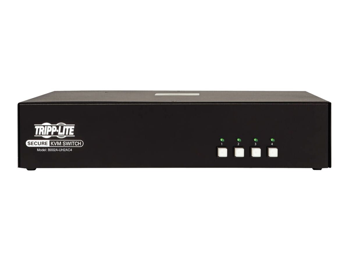 Tripp Lite Secure KVM Switch 4-Port Dual-Monitor HDMI 4K NIAP CAC PP3.0 TAA - KVM / audio / USB switch - 4 ports - TAA