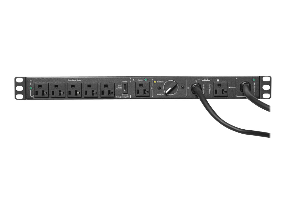 Tripp Lite PDU Hot Swap with Manual Bypass 15A 6 5-20R 2 5-20P Inputs 1URM