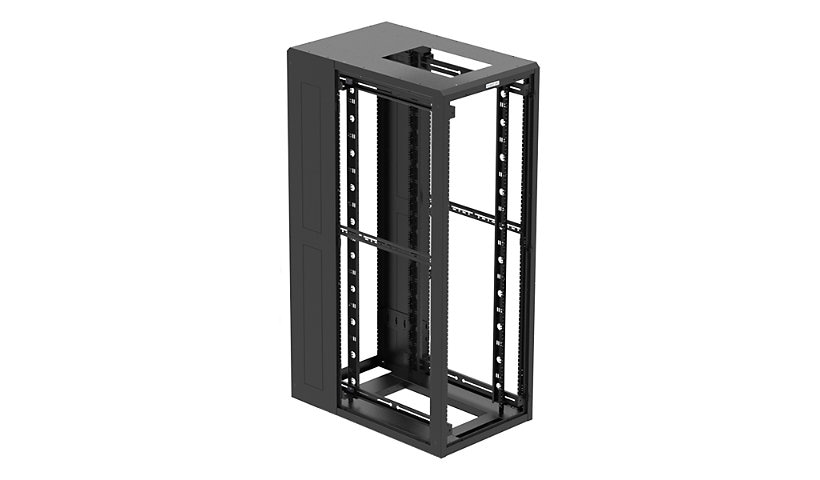 Great Lakes 42U ES Frame Cabinet with Two Pair of Rails - Black