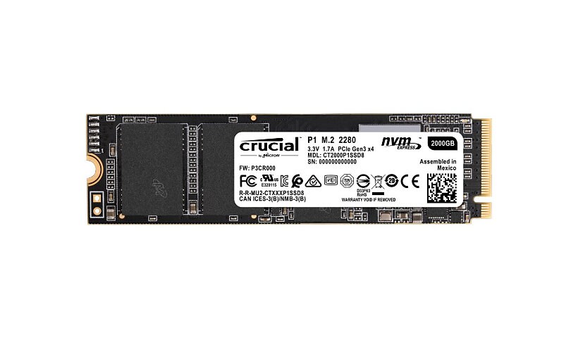 Crucial P1 - SSD - 2 To - PCIe 3.0 x4 (NVMe)