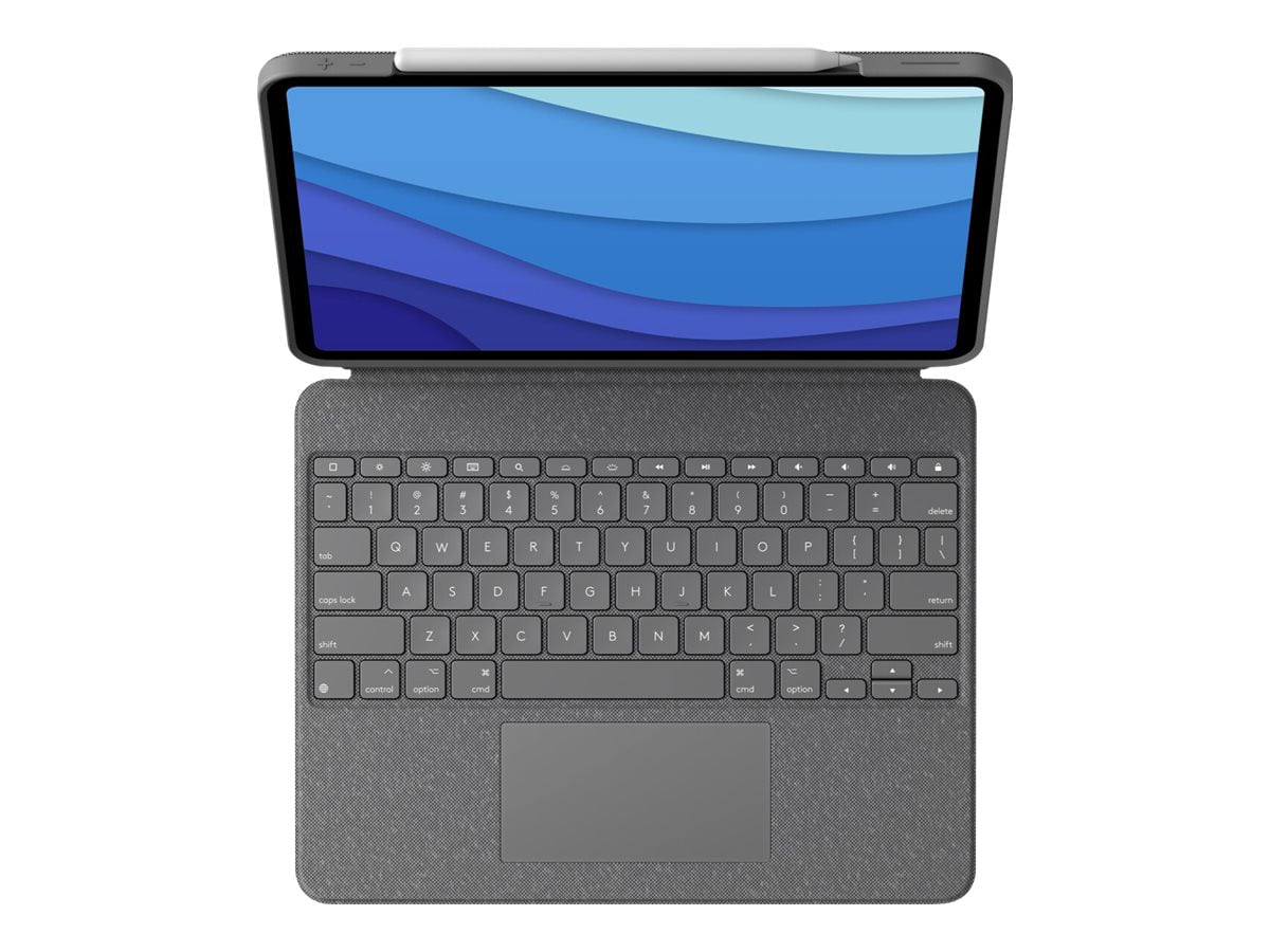 Logitech Combo Touch for iPad Pro 12.9-inch (5th 6th gen) - keyboard folio case - with trackpad - oxford gray - 920-010097 - Keyboards CDW.com