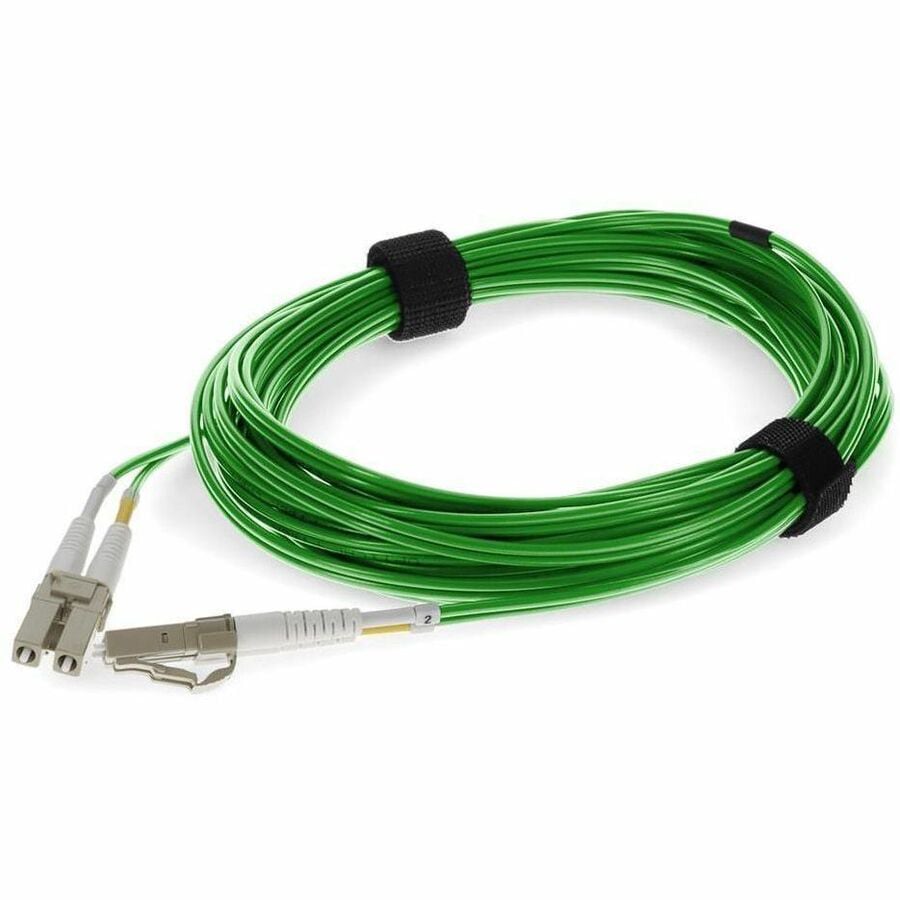 Proline 1m LC (Male) to LC (Male) Green OM4 Duplex OFNR (Riser-Rated) TAA Fiber Patch Cable