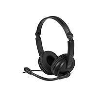 Wired USB Stereo Headset with Noise Cancelling Boom Mic and In-Line Control
