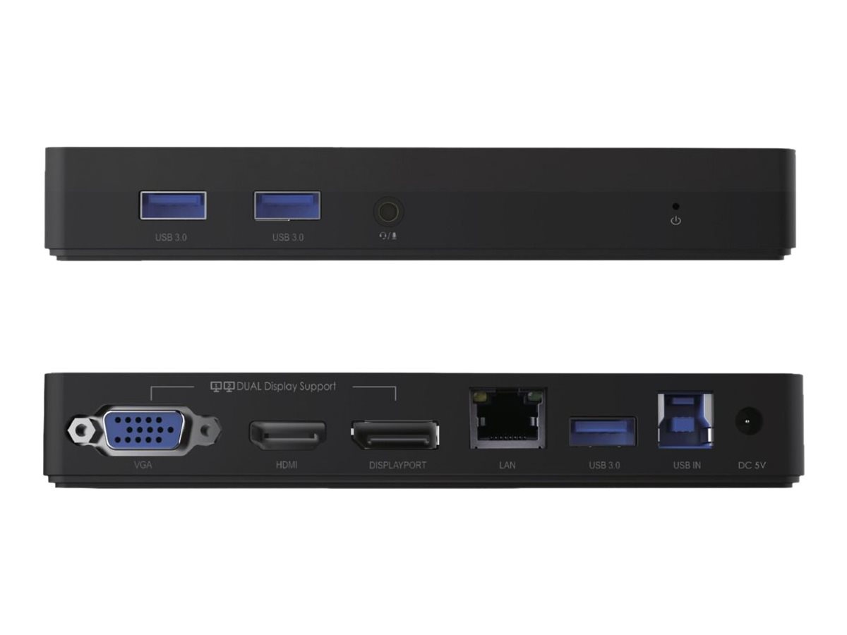 VisionTek VT1000 Universal Dual Display - docking station - USB 3.0 - VGA, HDMI, DP - GigE