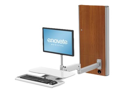 Enovate Medical e130 with Extension Arm & eDesk - mounting kit - for LCD display / keyboard / mouse / CPU - wild cherry