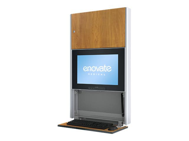 Enovate Medical e550 Hall Wallstation cabinet unit - for LCD display / keyboard / mouse / CPU - wild cherry
